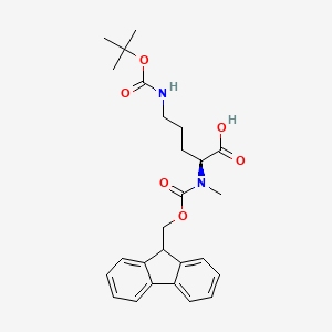 molecular formula C26H32N2O6 B1447792 (2S)-2-[9H-fluoren-9-ylmethoxycarbonyl(methyl)amino]-5-[(2-methylpropan-2-yl)oxycarbonylamino]pentanoic acid CAS No. 1793105-28-8