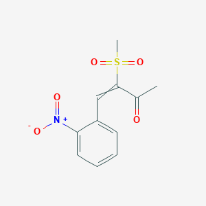 molecular formula C11H11NO5S B14477926 3-(Methanesulfonyl)-4-(2-nitrophenyl)but-3-en-2-one CAS No. 65482-21-5