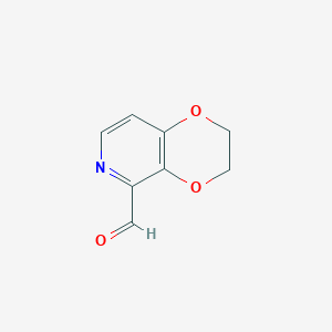 molecular formula C8H7NO3 B1447793 2,3-二氢-[1,4]二氧杂环[2,3-c]吡啶-5-甲醛 CAS No. 1414864-13-3