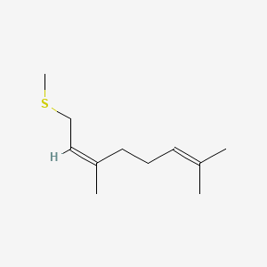 molecular formula C11H20S B14477933 2,6-Octadiene, 3,7-dimethyl-1-(methylthio)-, (2Z)- CAS No. 72894-08-7