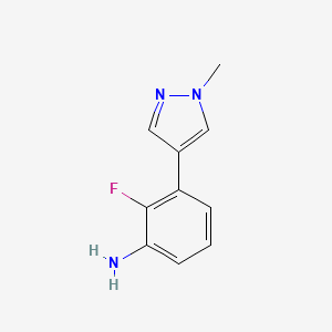 molecular formula C10H10FN3 B1447795 2-氟-3-(1-甲基-1H-吡唑-4-基)苯胺 CAS No. 1936431-65-0