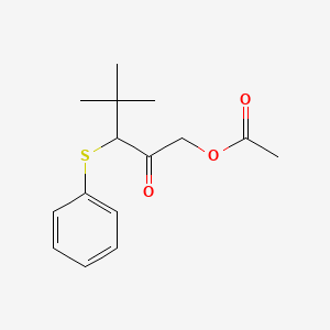 molecular formula C15H20O3S B14477984 4,4-Dimethyl-2-oxo-3-(phenylsulfanyl)pentyl acetate CAS No. 65302-94-5