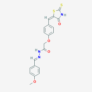 Acetic acid, (4-((4-oxo-2-thioxo-5-thiazolidinylidene)methyl)phenoxy)-, ((4-methoxyphenyl)methylene)hydrazide