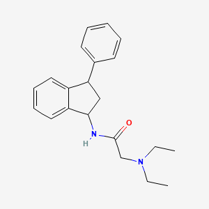 molecular formula C21H26N2O B14478001 Acetamide, 2-(diethylamino)-N-(2,3-dihydro-3-phenyl-1H-inden-1-yl)- CAS No. 72336-14-2