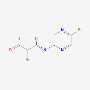 molecular formula C7H5Br2N3O B1447801 2-溴-3-[(5-溴吡嗪-2-基)亚氨基]丙醛 CAS No. 1375476-97-3