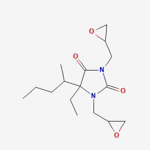 molecular formula C16H26N2O4 B14478044 5-Ethyl-1,3-bis[(oxiran-2-yl)methyl]-5-(pentan-2-yl)imidazolidine-2,4-dione CAS No. 65887-90-3