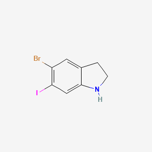 molecular formula C8H7BrIN B1447807 5-Bromo-6-iodo-1H-indoline CAS No. 1260385-71-4