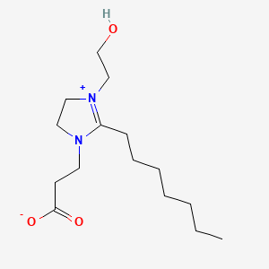 molecular formula C15H28N2O3 B14478128 1H-Imidazolium, 1-(2-carboxyethyl)-2-heptyl-4,5-dihydro-3-(2-hydroxyethyl)-, inner salt CAS No. 70776-59-9