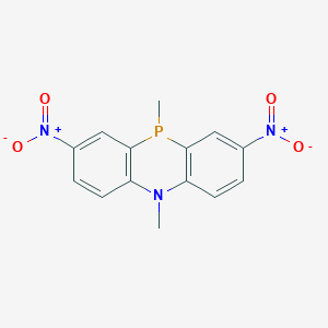 molecular formula C14H12N3O4P B14478129 5,10-Dimethyl-2,8-dinitrophenophosphazinine CAS No. 65738-87-6