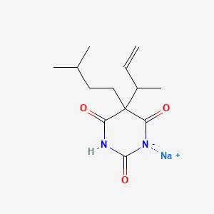 molecular formula C13H19N2NaO3 B14478180 5-Isopentyl-5-(1-methylallyl)barbituric acid sodium salt CAS No. 67051-32-5