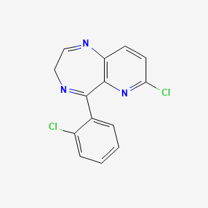 molecular formula C14H9Cl2N3 B14478188 7-Chloro-5-(2-chlorophenyl)-3H-pyrido[3,2-e][1,4]diazepine CAS No. 65660-75-5