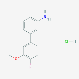 molecular formula C13H13ClFNO B1447819 3-(4-氟-3-甲氧基苯基)苯胺，盐酸盐 CAS No. 1373233-05-6