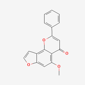 molecular formula C18H12O4 B14478213 5-Methoxy-2-phenyl-4H-furo[2,3-h][1]benzopyran-4-one CAS No. 69722-44-7