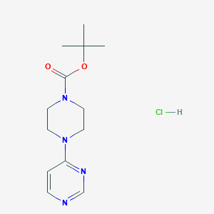 molecular formula C13H21ClN4O2 B1447822 4-(4-Boc-哌嗪基)嘧啶盐酸盐 CAS No. 634468-87-4