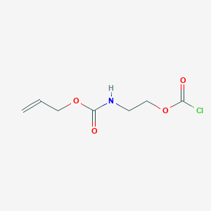 molecular formula C7H10ClNO4 B14478247 2-({[(Prop-2-en-1-yl)oxy]carbonyl}amino)ethyl carbonochloridate CAS No. 66471-01-0