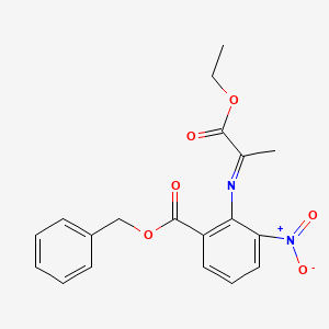 molecular formula C19H18N2O6 B1447825 (E)-ethyl 2-[(2'-benzyloxycarbonyl-6'-nitro-phenyl)-imino] propanoate CAS No. 1448261-71-9