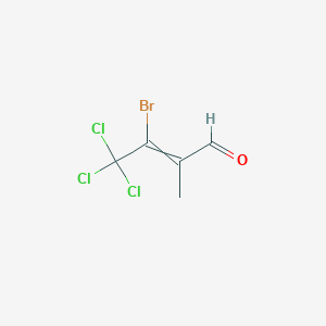 molecular formula C5H4BrCl3O B14478255 3-Bromo-4,4,4-trichloro-2-methylbut-2-enal CAS No. 68143-12-4