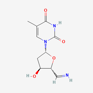 molecular formula C10H13N3O4 B14478318 1-[(2R,4S,5R)-4-hydroxy-5-methanimidoyloxolan-2-yl]-5-methylpyrimidine-2,4-dione CAS No. 67757-57-7