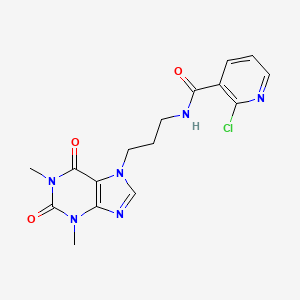 Theophylline, 7-(3-(2-chloronicotinamido)propyl)-