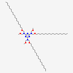 molecular formula C66H132N6O6 B14478372 1,3,5-Triazine-2,4,6-triamine, N,N',N''-tris(methoxymethyl)-N,N',N''-tris[(octadecyloxy)methyl]- CAS No. 68568-46-7