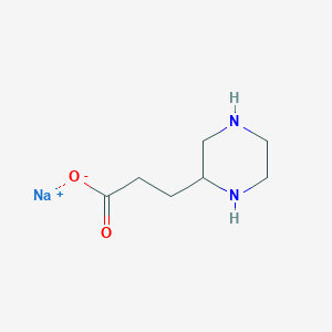 molecular formula C7H13N2NaO2 B1447839 3-(哌嗪-2-基)丙酸钠 CAS No. 1796902-11-8