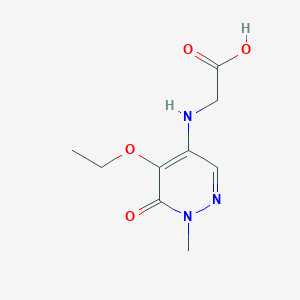 molecular formula C9H13N3O4 B14478440 Glycine, N-(5-ethoxy-1,6-dihydro-1-methyl-6-oxo-4-pyridazinyl)- CAS No. 67911-01-7