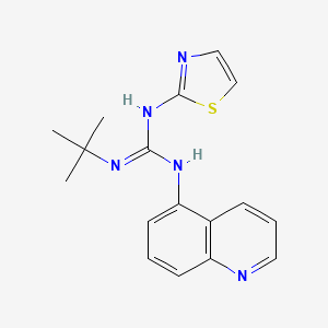 molecular formula C17H19N5S B14478444 Guanidine, 1-tert-butyl-2-(5-quinolyl)-3-(2-thiazolyl)- CAS No. 72041-92-0