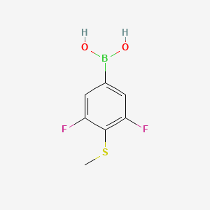 molecular formula C7H7BF2O2S B1447846 3,5-二氟-4-(甲硫基)苯硼酸 CAS No. 1451392-38-3