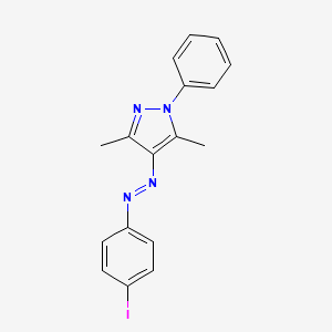 molecular formula C17H15IN4 B14478462 4-[(E)-(4-Iodophenyl)diazenyl]-3,5-dimethyl-1-phenyl-1H-pyrazole CAS No. 65728-02-1