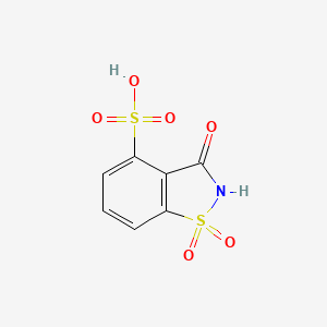 molecular formula C7H5NO6S2 B14478486 1,2-Benzisothiazole-4-sulfonic acid, 2,3-dihydro-3-oxo-, 1,1-dioxide CAS No. 68334-66-7