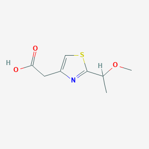 molecular formula C8H11NO3S B1447849 2-[2-(1-甲氧基乙基)-1,3-噻唑-4-基]乙酸 CAS No. 1376100-18-3