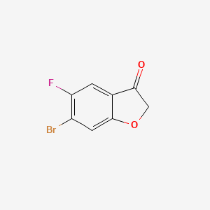 molecular formula C8H4BrFO2 B1447852 6-Bromo-5-fluoro-2,3-dihydro-1-benzofuran-3-one CAS No. 1344888-17-0