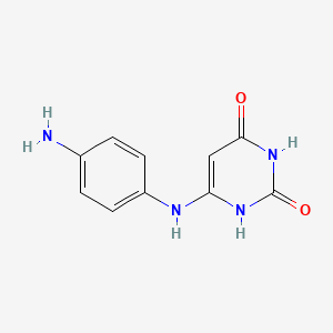 molecular formula C10H10N4O2 B14478544 6-(4-Aminoanilino)-2,4-pyrimidinediol CAS No. 72255-59-5