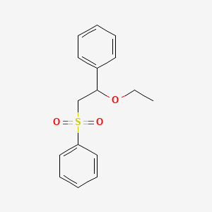 molecular formula C16H18O3S B14478555 [2-(Benzenesulfonyl)-1-ethoxyethyl]benzene CAS No. 65885-18-9