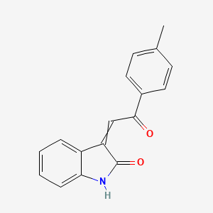 molecular formula C17H13NO2 B14478569 2H-Indol-2-one, 1,3-dihydro-3-[2-(4-methylphenyl)-2-oxoethylidene]- CAS No. 66447-80-1