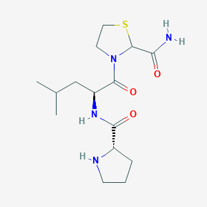 molecular formula C15H26N4O3S B14478590 2-Thiazolidinecarboxamide, 3-(N-L-prolyl-L-leucyl)- CAS No. 65166-59-8