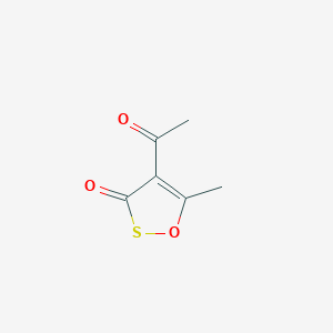 molecular formula C6H6O3S B14478595 4-Acetyl-5-methyl-3H-1,2-oxathiol-3-one CAS No. 72409-69-9