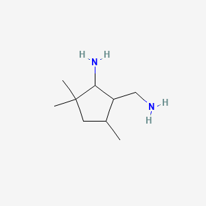 molecular formula C9H20N2 B14478629 2-Amino-3,3,5-trimethylcyclopentanemethylamine CAS No. 67931-79-7