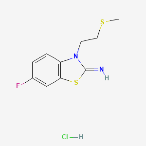 molecular formula C10H12ClFN2S2 B1447863 6-氟-3-(2-(甲硫基)乙基)苯并[d]噻唑-2(3H)-亚胺盐酸盐 CAS No. 2034157-61-2