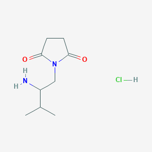 molecular formula C9H17ClN2O2 B1447864 盐酸 1-(2-氨基-3-甲基丁基)吡咯烷-2,5-二酮 CAS No. 1864056-67-6