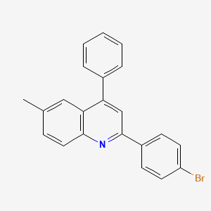 molecular formula C22H16BrN B14478657 2-(4-Bromophenyl)-6-methyl-4-phenylquinoline CAS No. 71858-09-8