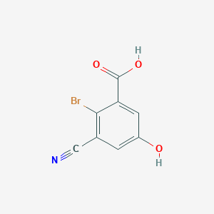 molecular formula C8H4BrNO3 B1447869 2-Bromo-3-cyano-5-hydroxybenzoic acid CAS No. 1805487-16-4