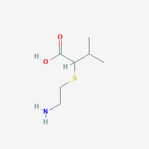 molecular formula C7H15NO2S B14478712 2-[(2-Aminoethyl)sulfanyl]-3-methylbutanoic acid CAS No. 66067-57-0