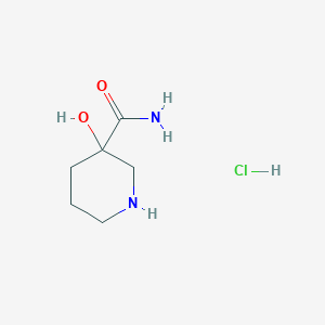 molecular formula C6H13ClN2O2 B1447872 3-Hydroxypiperidine-3-carboxamide hydrochloride CAS No. 1803570-33-3