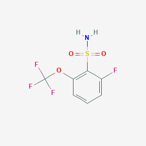 molecular formula C7H5F4NO3S B1447873 2-Fluoro-6-(trifluoromethoxy)benzene-1-sulfonamide CAS No. 1803607-58-0