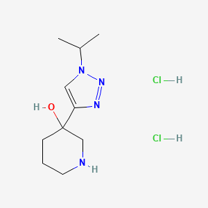 molecular formula C10H20Cl2N4O B1447876 3-[1-(propan-2-yl)-1H-1,2,3-triazol-4-yl]piperidin-3-ol dihydrochloride CAS No. 1803567-56-7