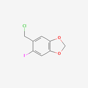 molecular formula C8H6ClIO2 B14478856 1,3-Benzodioxole, 5-(chloromethyl)-6-iodo- CAS No. 65673-83-8