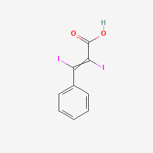 molecular formula C9H6I2O2 B14478863 2-Propenoic acid, 2,3-diiodo-3-phenyl-, (E)- CAS No. 66288-38-8