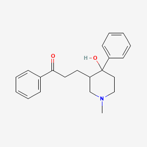 molecular formula C21H25NO2 B14478940 3-(4-Hydroxy-1-methyl-4-phenylpiperidin-3-yl)-1-phenylpropan-1-one CAS No. 65161-71-9