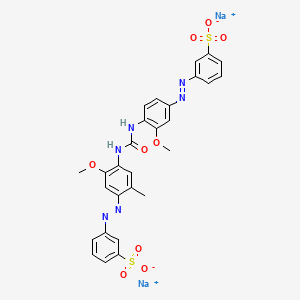 Benzenesulfonic acid, 3-[[3-methoxy-4-[[[[2-methoxy-5-methyl-4-[(3-sulfophenyl)azo]phenyl]amino]carbonyl]amino]phenyl]azo]-, disodium salt